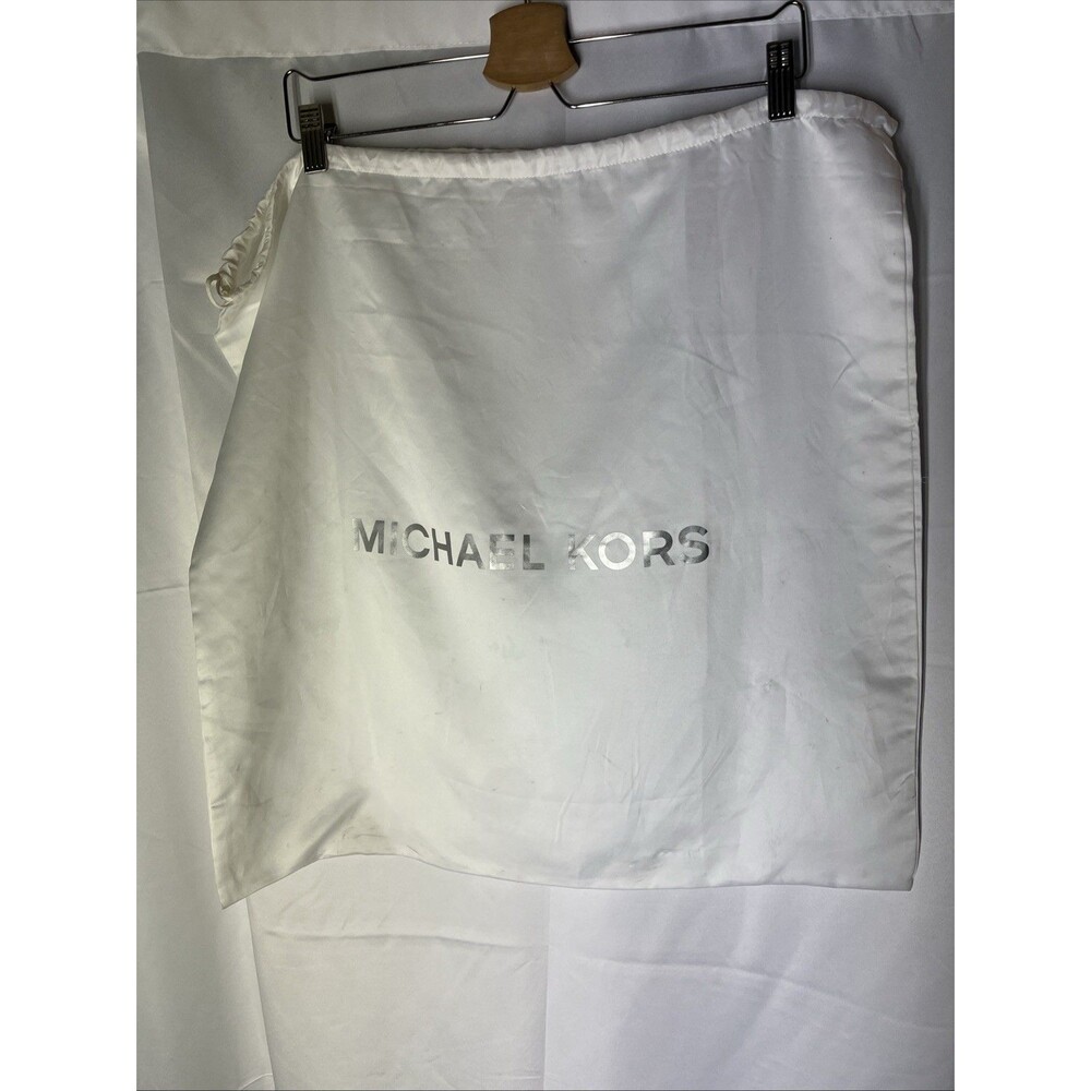 Michael Kors Large 22" X 22” Logo White Satin Drawstring Cover Dust Bag.